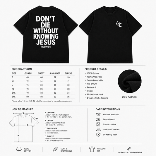 Don’t Die Without Knowing Jesus Back Print Shirt