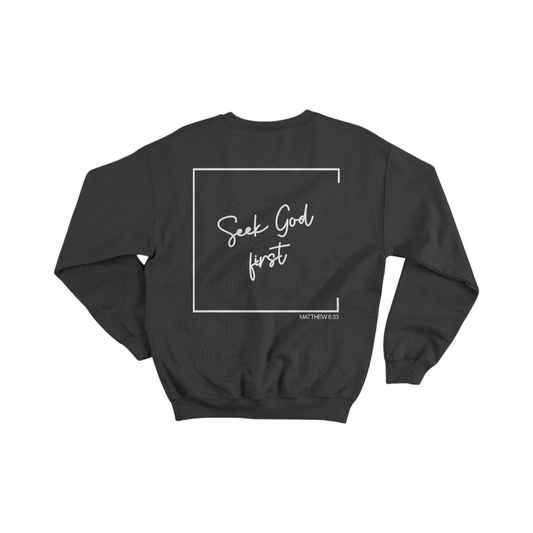 Seek God First Black Long Sleeve Shirt