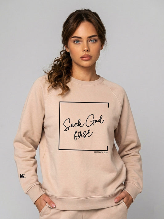 Seek God First - Sweater Front Logo
